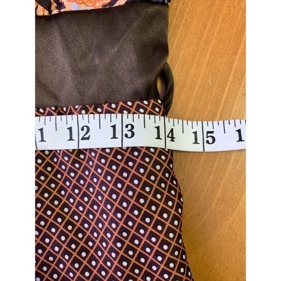 VTG 90s Y2K Chesley Brown Floral Spaghetti Strap Flowy Boho Dress Cottagecore M - Picture 8 of 9